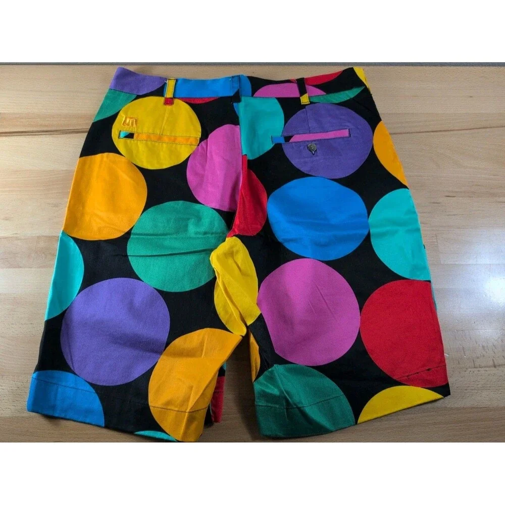 Loudmouth Golf Rainbow Colorful Circles Polka Dot Shorts Mens 34